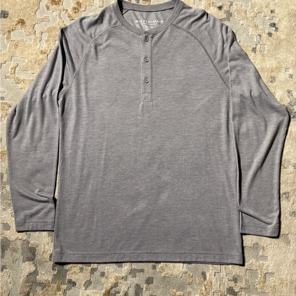 Mizzen+Main Men's Gray Long Sleeve Shirt